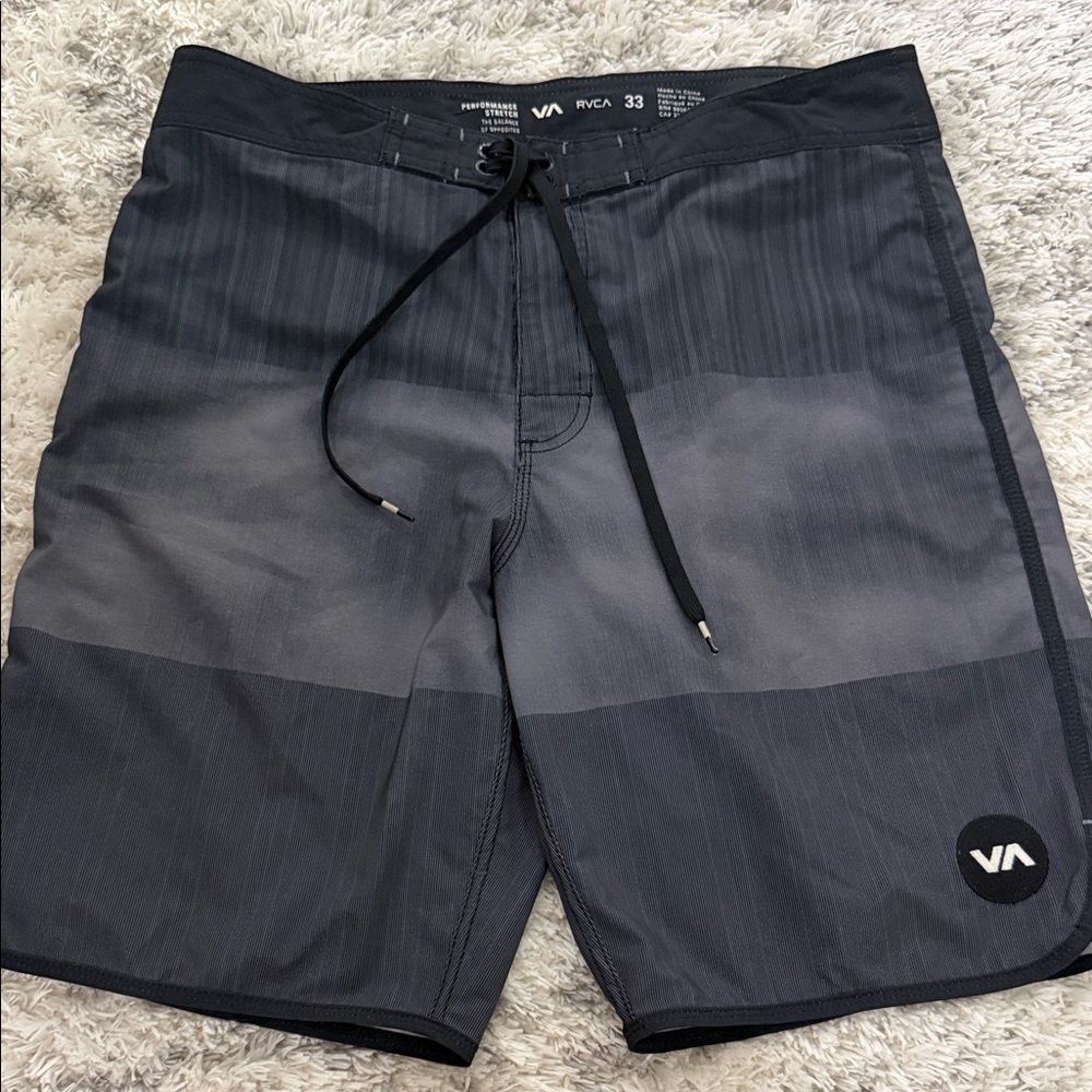 RVCA Men's Charcoal and Black Board Shorts